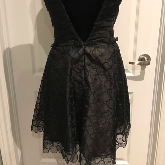 BCBG prom wedding black circles sweetheart dress 2 - Picture 4 of 4
